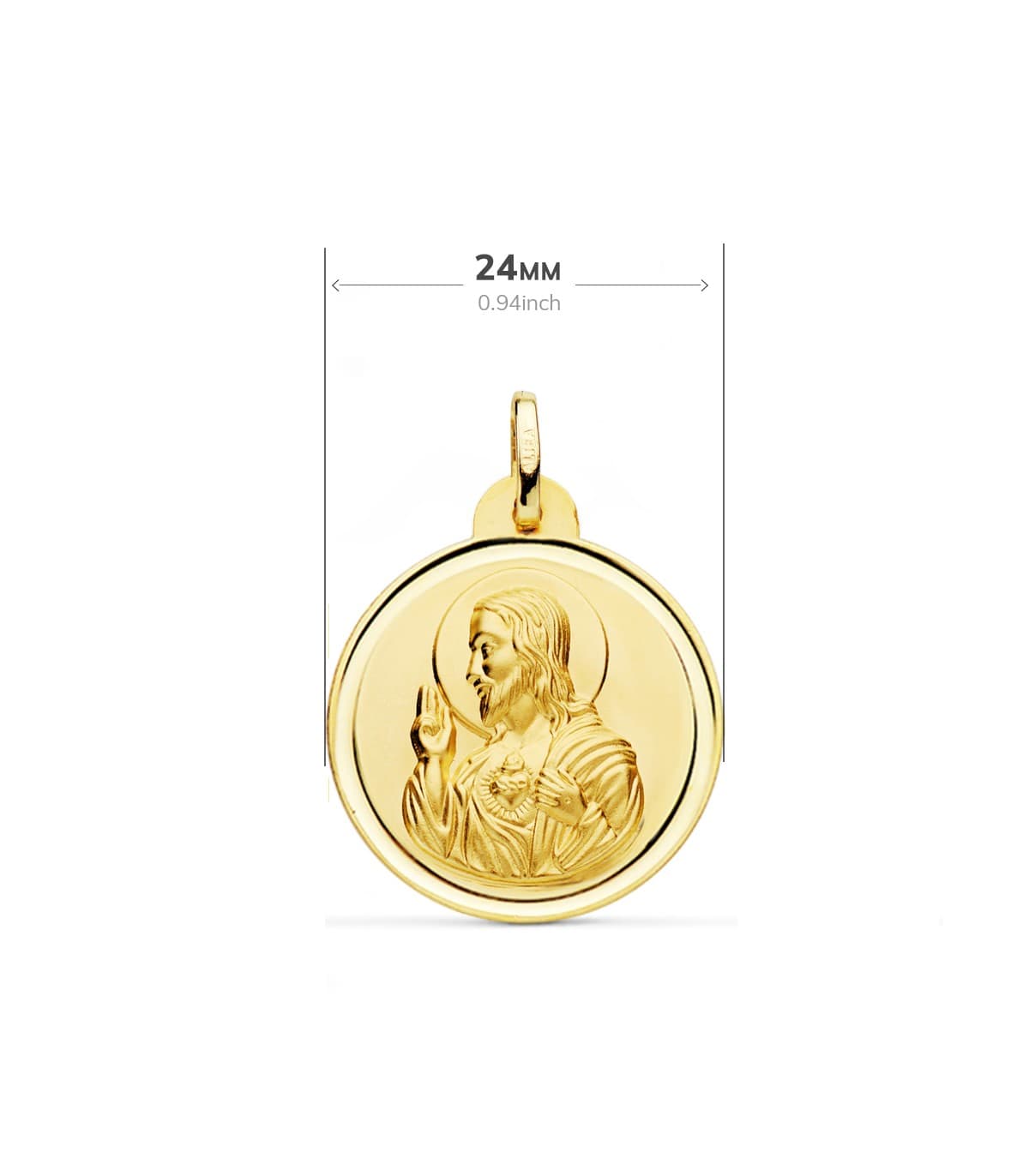 Skapulier-Medaille 18K Gold P3064-124 Jesu / Madonna