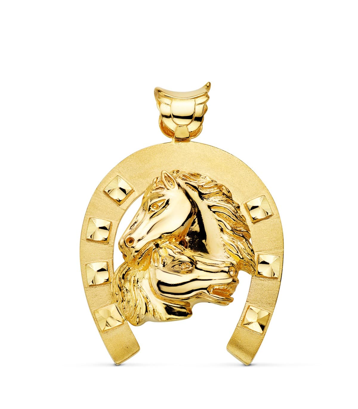 Glücksbringer-Anhänger mit Pferd und Hufeisenmotiv  50 mm | Herrenschmuck