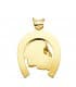 Pendentif Fer à Cheval Chevals Or 18K 50mm