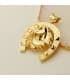 Glücksbringer-Anhänger mit Pferd und Hufeisenmotiv  50 mm | Herrenschmuck