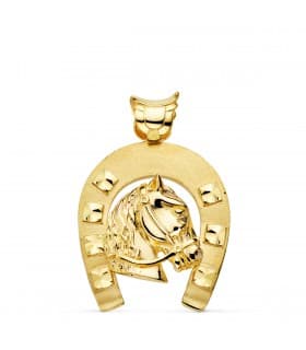 Pendentif Fer à cheval Cheval Or 18K 44mm