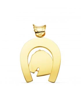 Pendentif Fer à cheval Cheval Or 18K 50mm