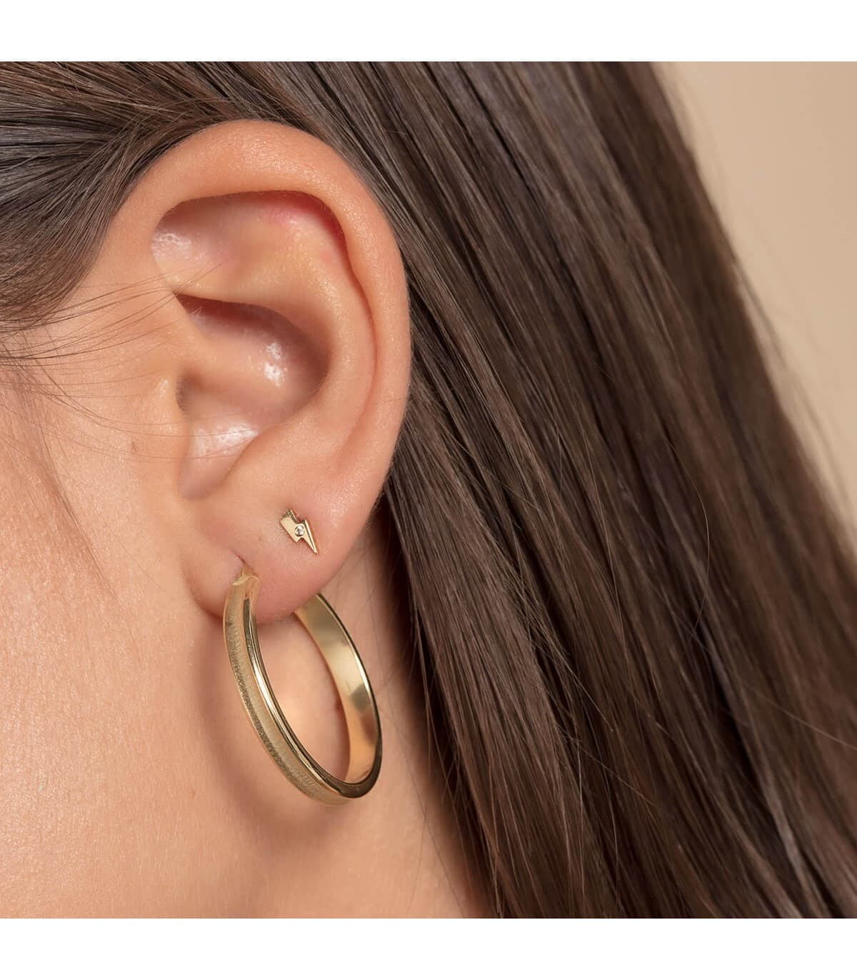Blitz Ohrstecker kleine aus 18K Gold | Flash Ohrschmuck für Damen und Mädchen