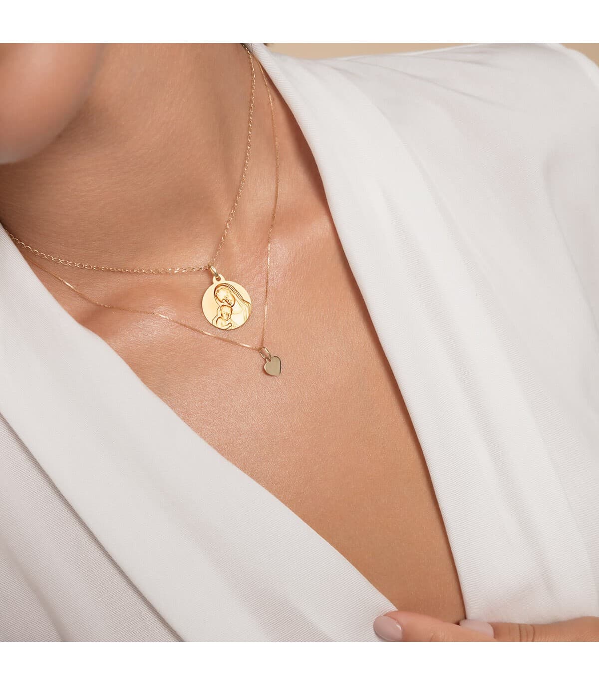 Pendentif personnalisable Coeur Or 18K 8mm, cadeau femme Saint-Valentin