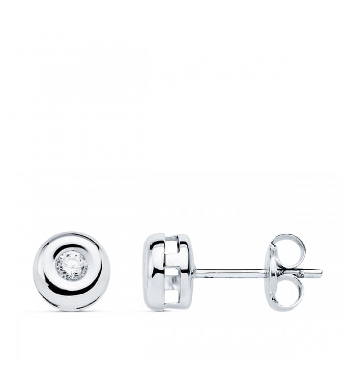 Pendientes Delicia Diamantes 0.100 Qtes. Oro Blanco 18K | chatón, dormilonas