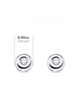 Pendientes Delicia Diamantes 0.100 Qtes. Oro Blanco 18K | chatón, dormilonas