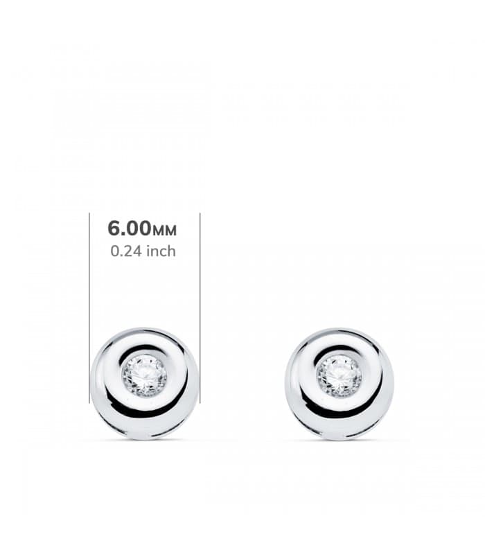Pendientes Delicia Diamantes 0.100 Qtes. Oro Blanco 18K | chatón, dormilonas