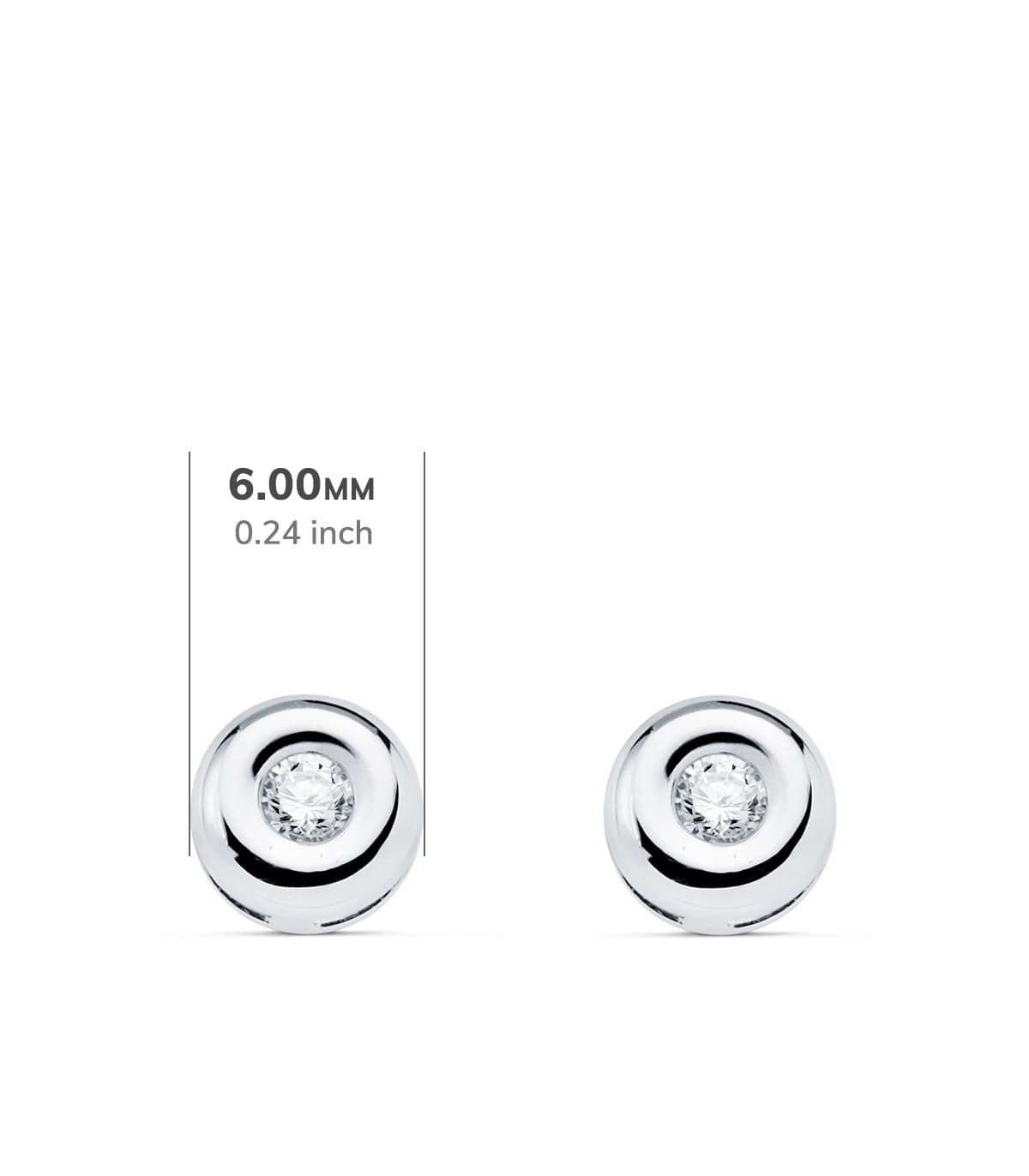 Pendientes Delicia Diamantes 0.100 Qtes. Oro Blanco 18K | chatón, dormilonas
