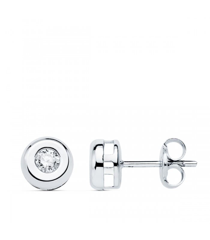 Pendientes Delicia Diamantes 0.200 Qtes. Oro Blanco 18K | chatón, dormilonas