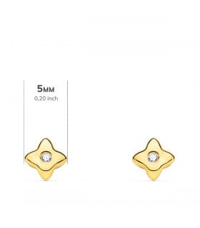 Pendientes Estrella Diamantes 0.030 Qtes. OA 18K | diamantes rosa de los vientos oro amarillo