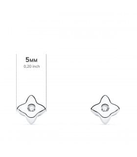 Pendientes Estrella Diamantes 0.030 Qtes. OB 18K | diamantes rosa de los vientos oro blanco