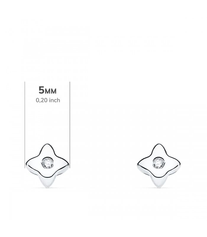 Pendientes Estrella Diamantes 0.030 Qtes. OB 18K | diamantes rosa de los vientos oro blanco