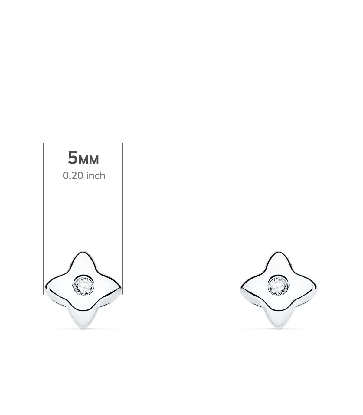 Pendientes Estrella Diamantes 0.030 Qtes. OB 18K | diamantes rosa de los vientos oro blanco