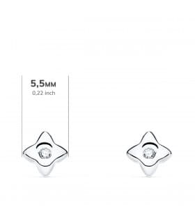 Pendientes Estrella Diamantes 0.030 Qtes. OB 18K | diamantes rosa de los vientos oro blanco