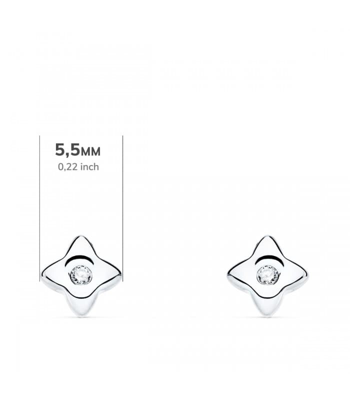 Pendientes Estrella Diamantes 0.030 Qtes. OB 18K | diamantes rosa de los vientos oro blanco