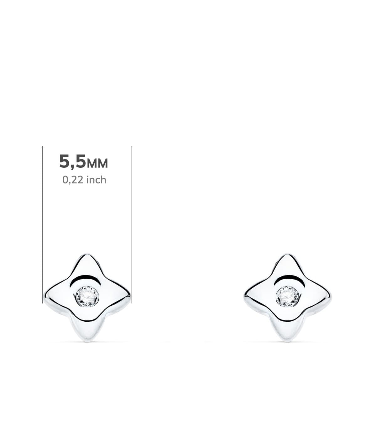 Pendientes Estrella Diamantes 0.030 Qtes. OB 18K | diamantes rosa de los vientos oro blanco