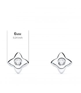 Pendientes Estrella Diamantes 0.100 Qtes. OB 18K | chatón, punto de luz| diamantes rosa de los vientos oro blanco