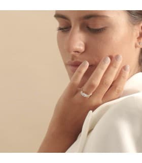Tresillo Gretha | anillo de compromiso oro blanco | anillos de pedida, solitarios 18 kilates
