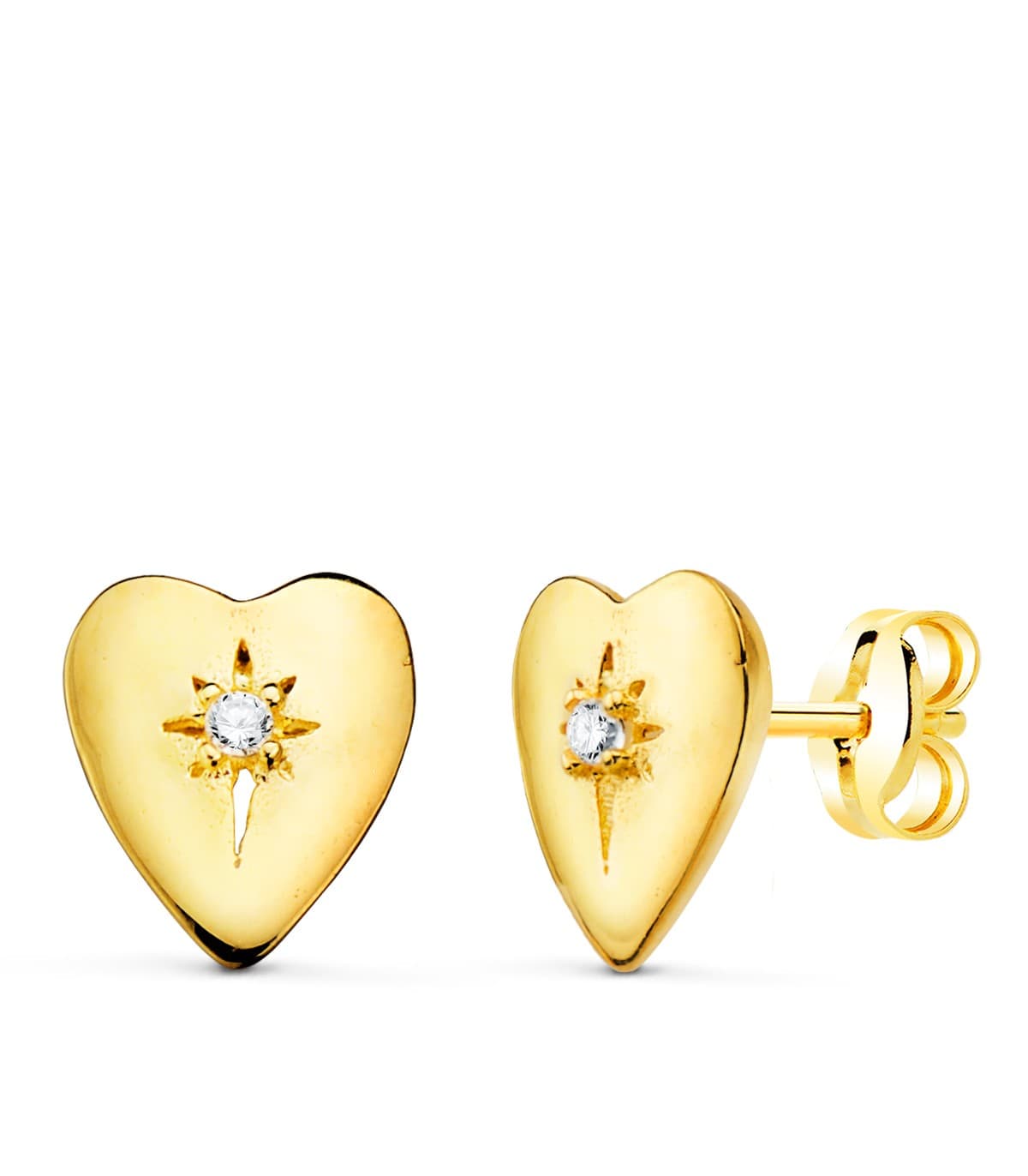 Pendientes Corazón Oro 18K Glam - pendientes mujer de moda