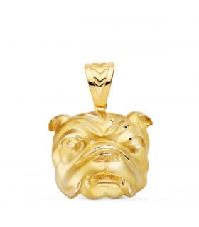 Pendentif homme Bulldog Or Jaune 18K
