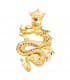 Pendentif homme Dragon Or Jaune 18K Pierres rouges