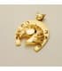 Portafortuna testa di cavallo e ferro di cavallo | Ciondolo uomo oro 18kt 50 mm