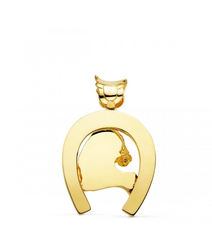 Glücksbringer-Anhänger mit Pferd und Hufeisenmotiv  40 mm | Herrenschmuck