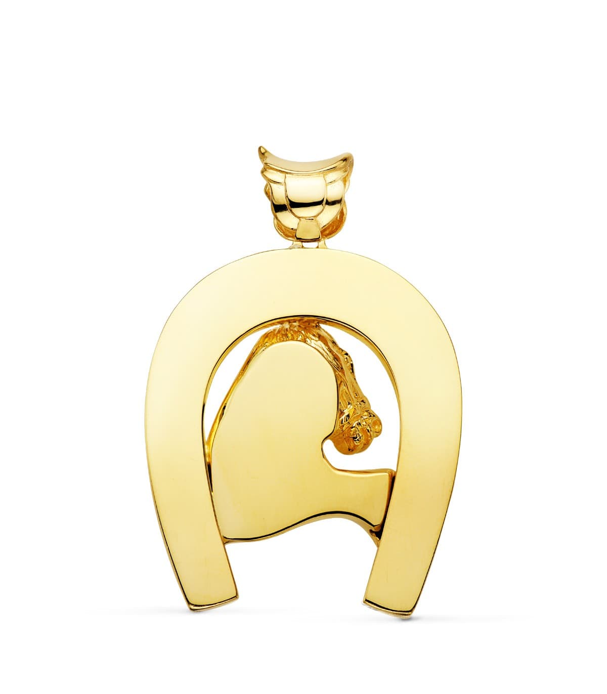 Colgante Herradura Silueta Caballo Oro 18K 40mm | colgante oro macizo 750 | comprar joyas online