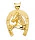 Pendentif fer à cheval silhouette Cheval Or 18K 60mm