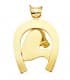 Pendentif fer à cheval silhouette Cheval Or 18K 60mm
