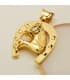 Ciondolo in oro con cavallo e ferro di cavallo  60 mm | Gioielli portafortuna da uomo