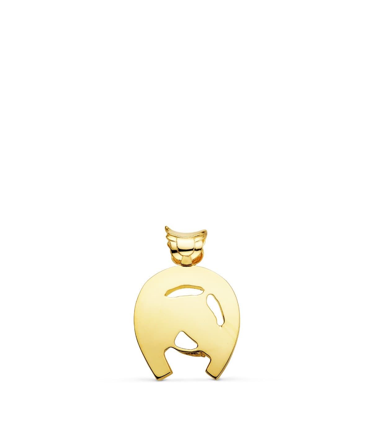 Pendentif Fer à Cheval avec Cheval Or 18K 25 mm