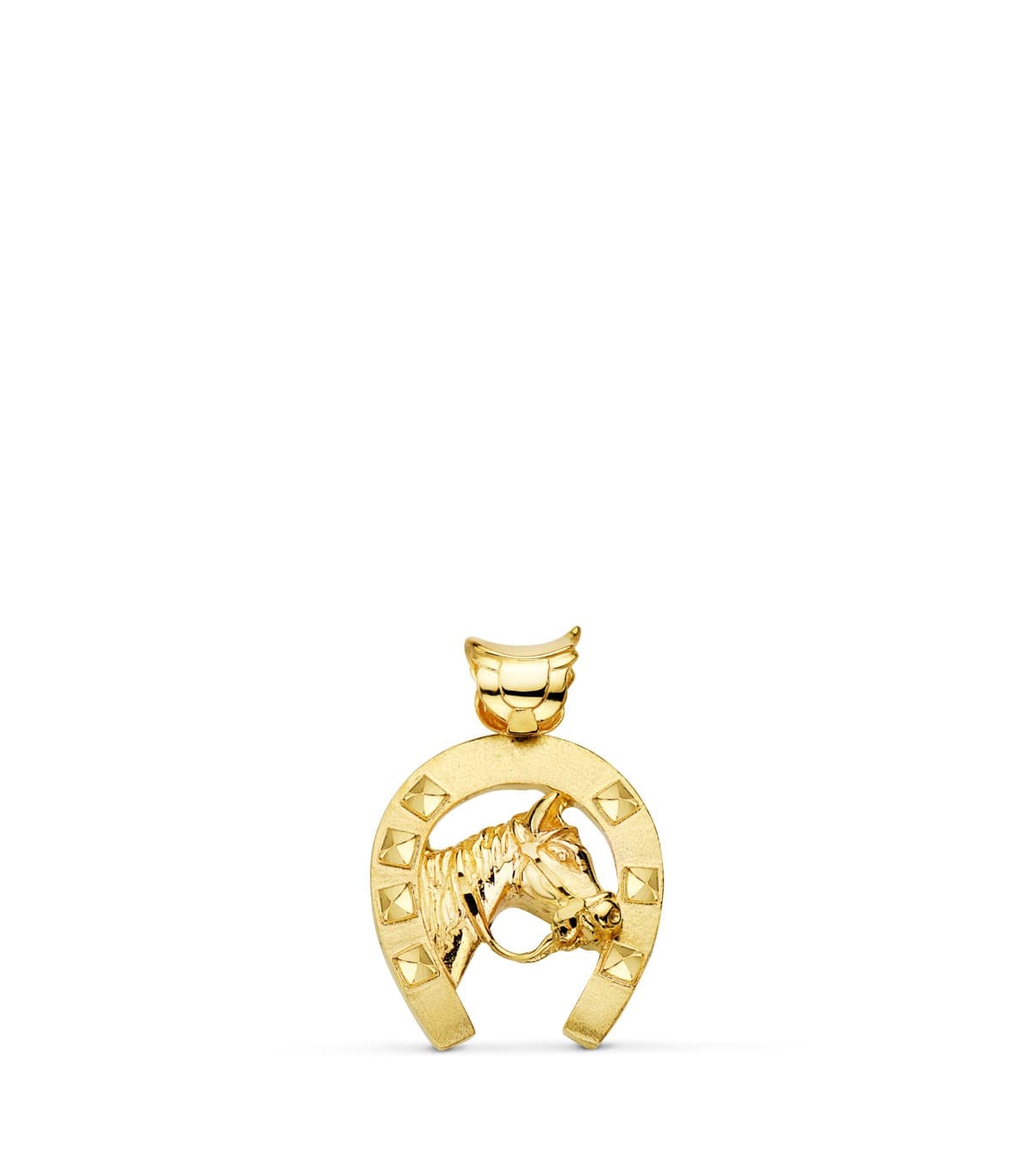 Colgante Herradura con Caballo Oro 18K 25 mm | comprar joyas online de oro