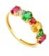 Anillo Piedras Multicolor Oro Amarillo 18K | sortija para mujer con piedras de colores | anillo tresillo