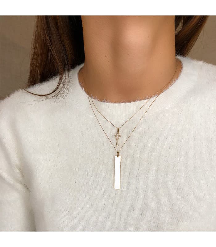 Collar personalizado barra Oro Amarillo 18K | collar con nombre, collar con fecha| comprar online joyas personalizadas
