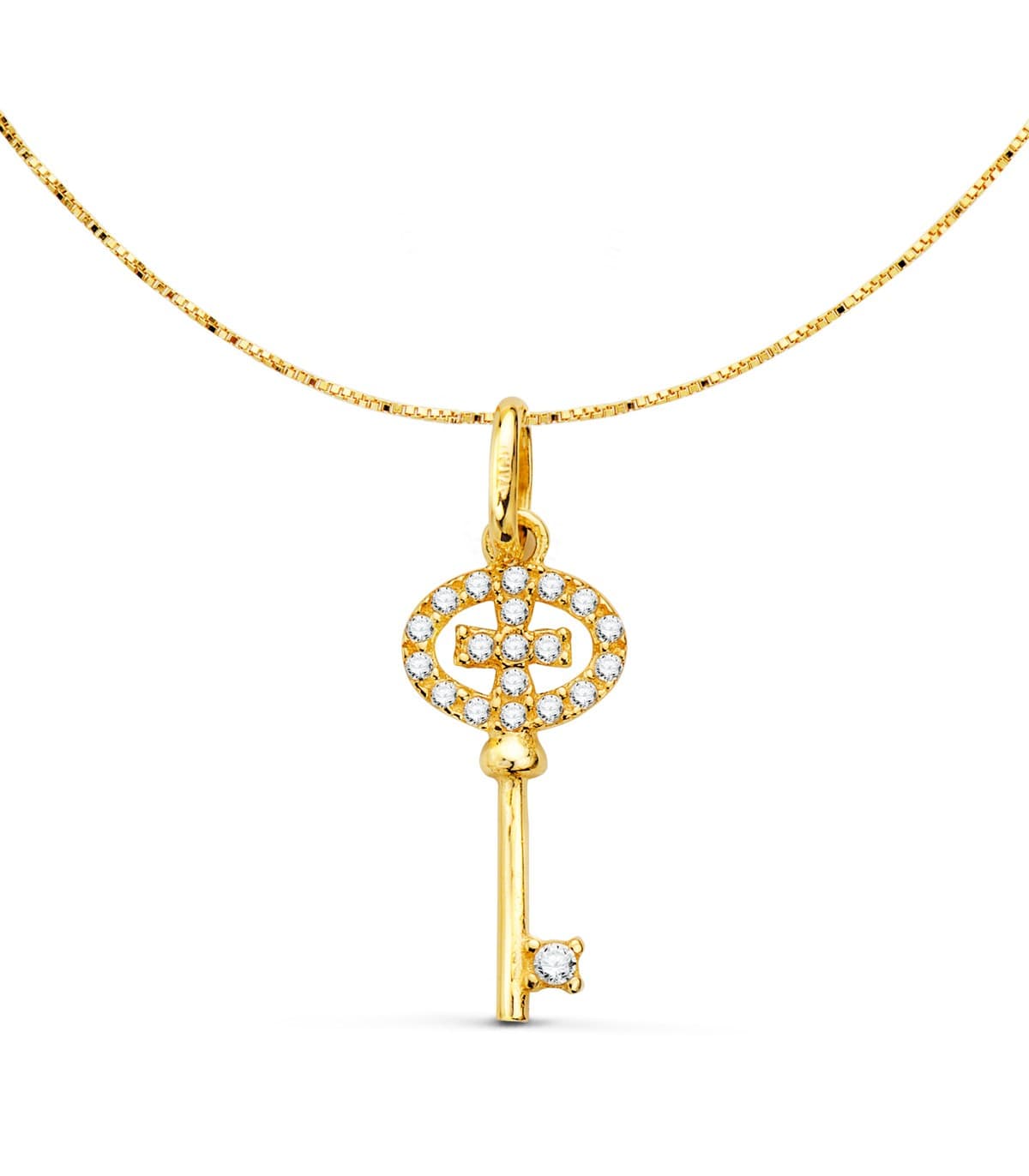 Collar Secret Oro Amarillo 18K | colgante llave con cadena