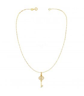 Collar Secret Oro Amarillo 18K | colgante llave con cadena