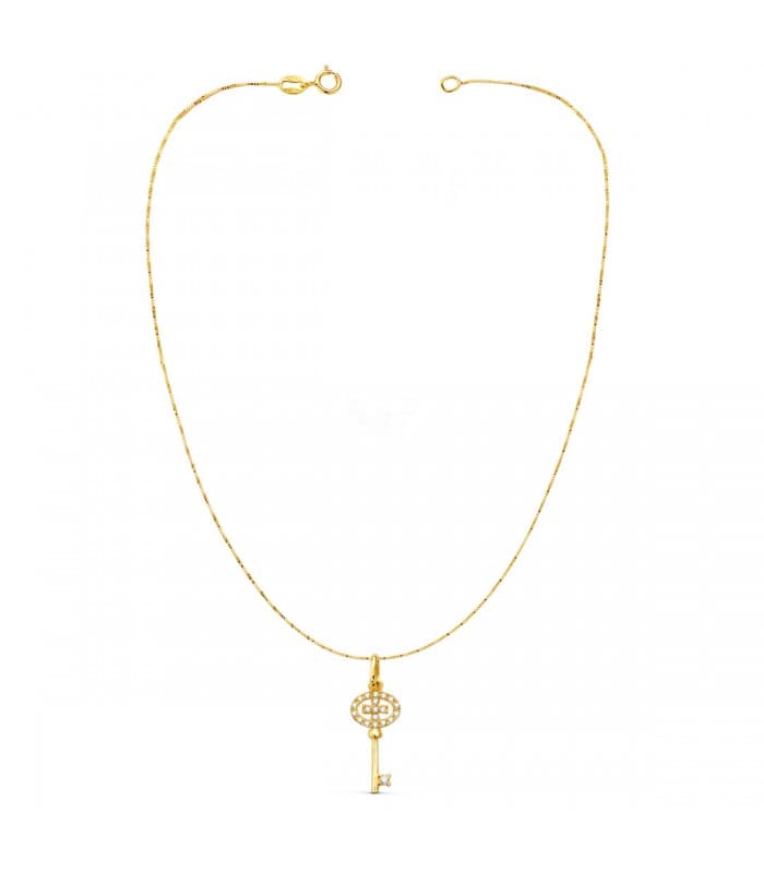 Collar Secret Oro Amarillo 18K | colgante llave con cadena
