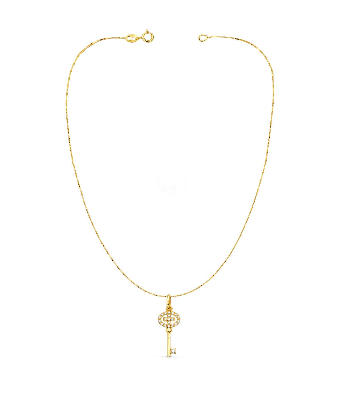 Collar Secret Oro Amarillo 18K | colgante llave con cadena