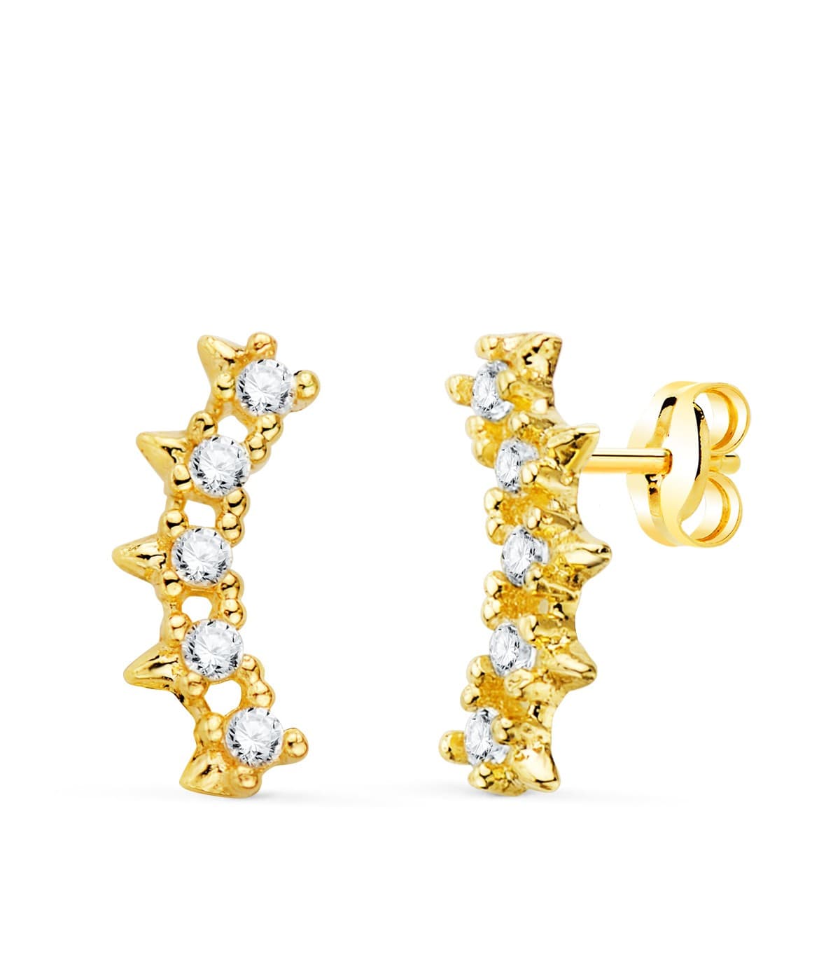 Pendientes Trepadores Polaris Oro Amarillo 18K | pendientes estrella pendientes con piedras