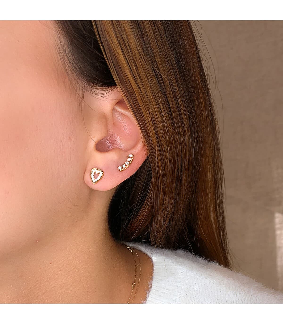 Orecchini lobo oro 18kt Star Dust | Ear Jackett e orecchini rampicanti da donna, design punk