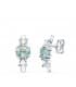 Pendientes Novia Supernova Oro blanco Topacio Azul | pendientes de novia pequeños originales sencillos| piedras semipreciosas