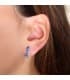 Pendientes Novia Chara Oro 18K  Topacio London Blue | pendientes de novia pequeños originales sencillos| piedras semipreciosas