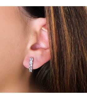 Pendientes Novia Chara Oro 18K  Topacio Blanco | pendientes de novia pequeños originales sencillos| piedras semipreciosas