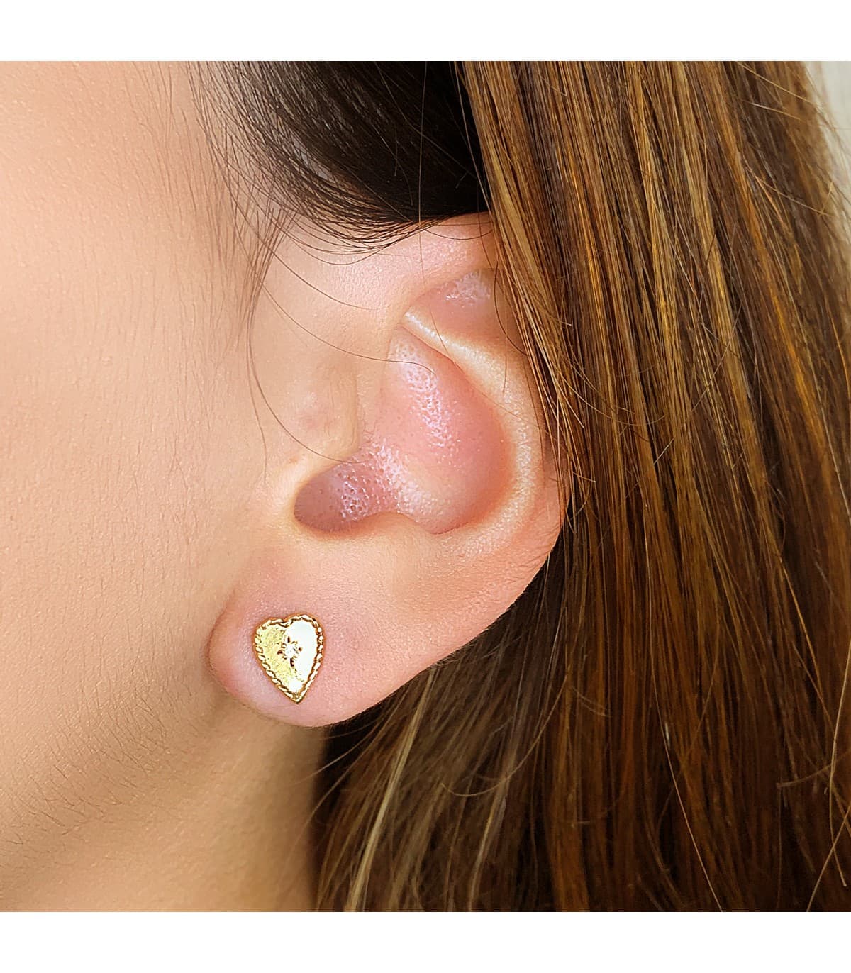 Pendientes Corazón Oro 18K Glam Bolitas | pendientes de moda, comprar online pendiente de mujer