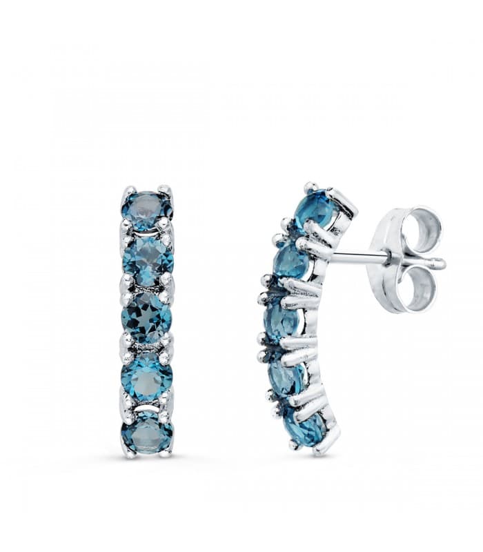 Boucles d'oreilles Mariage Chara Or 18K Topaze London Blue