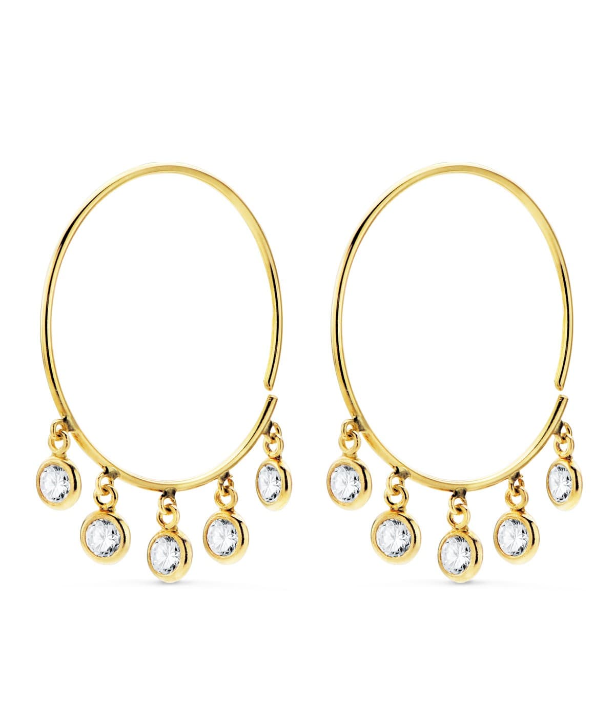 Créoles Zircon Or Jaune 18K 20 mm