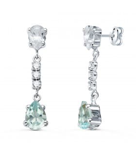 Pendientes Novia Volans Oro 18K  Topacio Azul