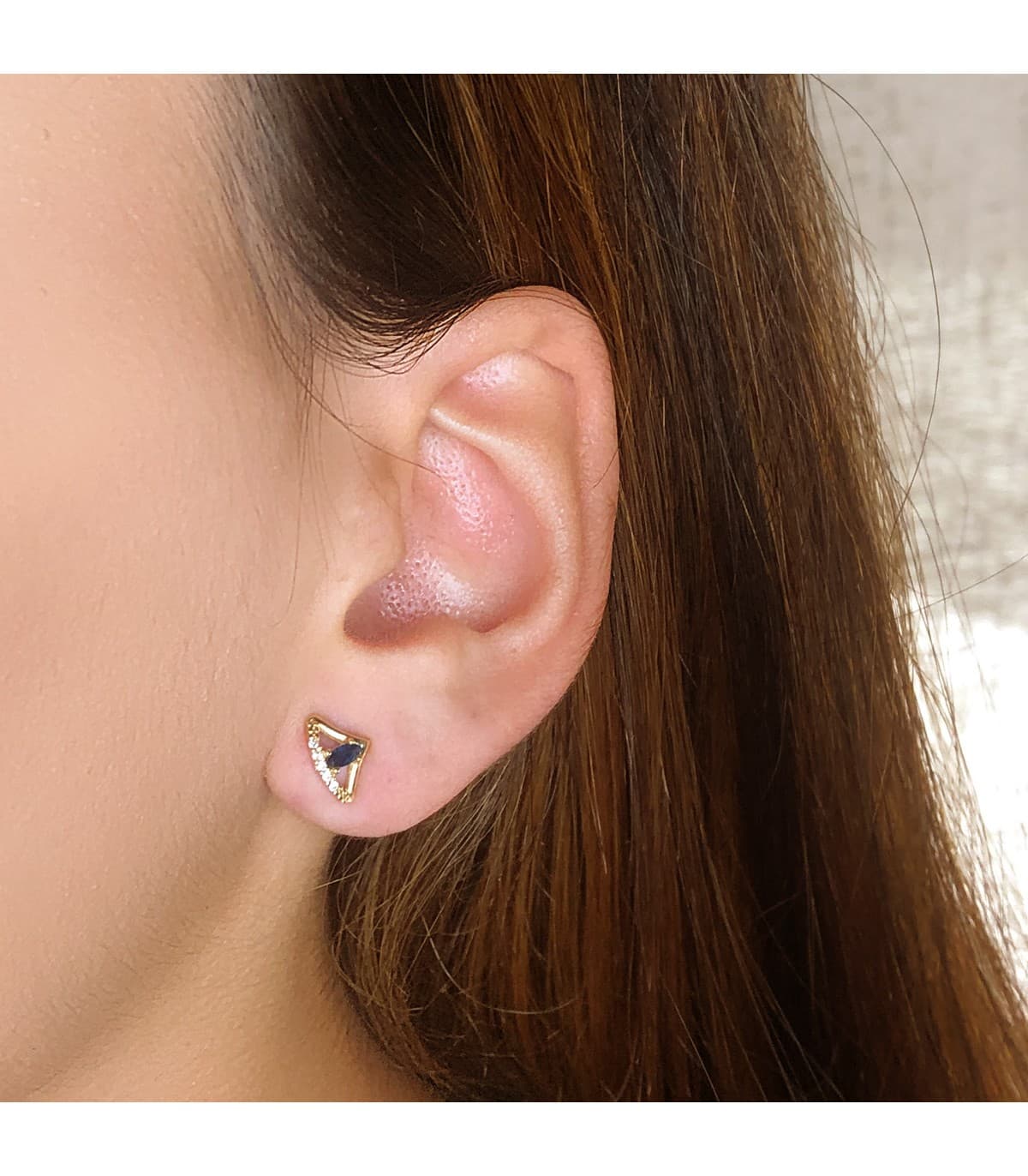 Pendientes Picco Oro Amarillo 18K Zafiro | joyería online | pendientes abanico| piedras preciosas