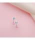 Diamantes mujer, pendientes de oro blanco 4 garras